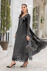 Unstitched Embroidered Chiffon Suit