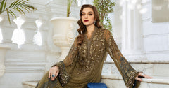 Unstitched Embroidered Chiffon Suit