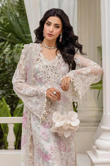 Off White Rose – Embroidered Chiffon 3-Piece Suit