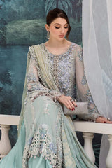 Aqua Sea Green – Embroidered Chiffon 3-Piece Suit